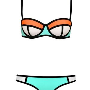 blue and orange bathing suit